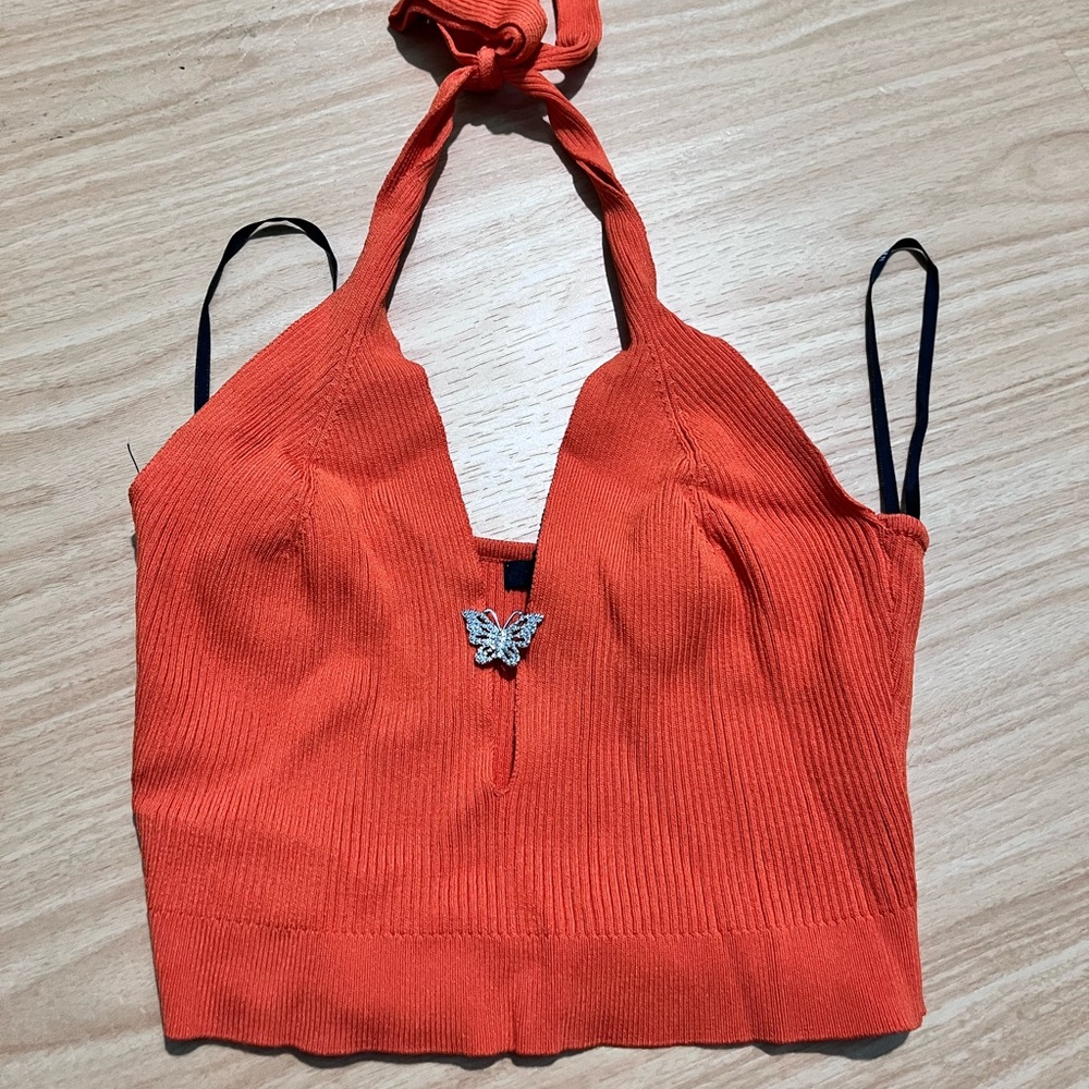 orange halter top - Picture 1 of 2